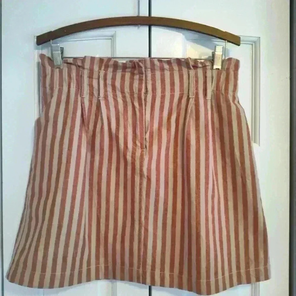 blu pepper Striped Mini Skirt | Brick & Tan | Size Large - Picture 1 of 5